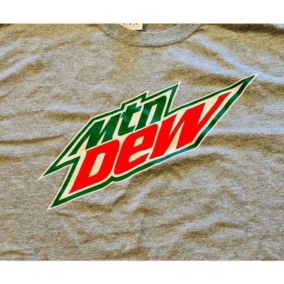 VINTAGE Mt. Dew T Shirt Mens Medium grey Short Sleeve Y2k gildan Soda Pop Dad - Picture 13 of 13